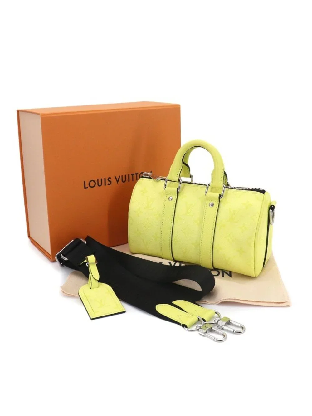 Louis Vuitton Taigarama Keepall Bandouliere 25 2-Way Bag Lemon Yellow
